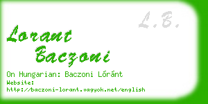 lorant baczoni business card